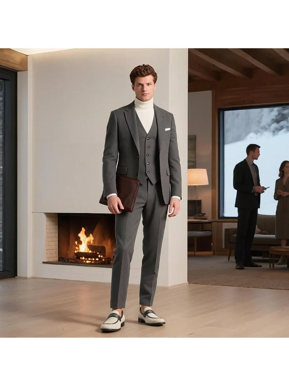🆕Men's Khaki Rubber Velvet Loafers Pull-On Dress Shoes Tuxedo Suit Shoes